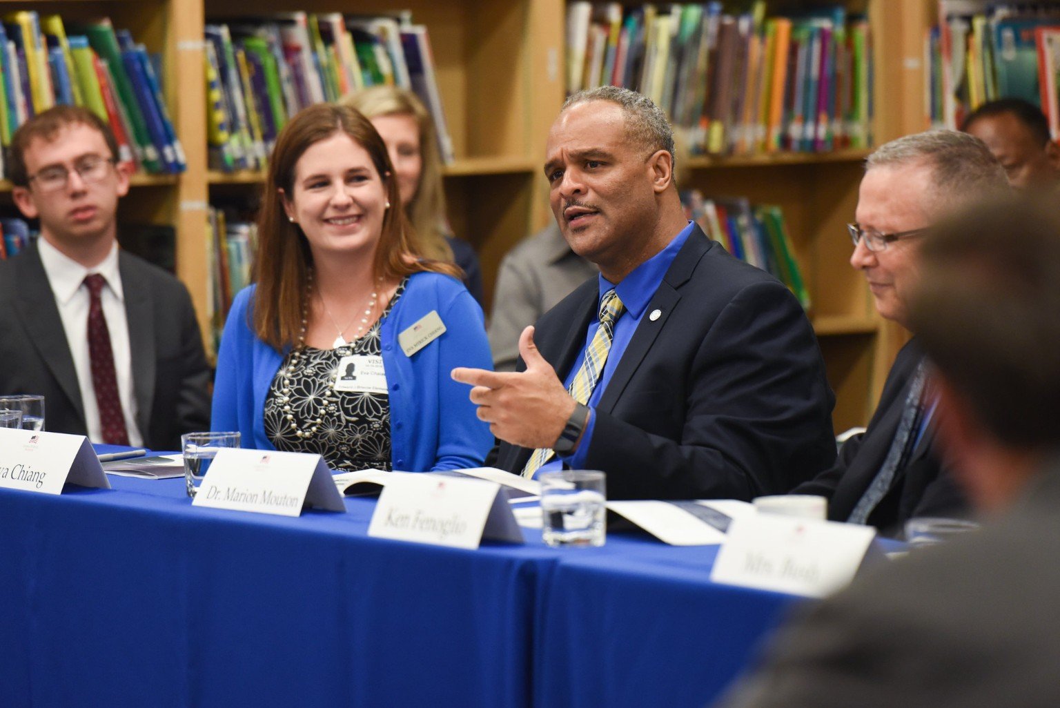Dr. Marion Mouton participating in a professional leadership discussion